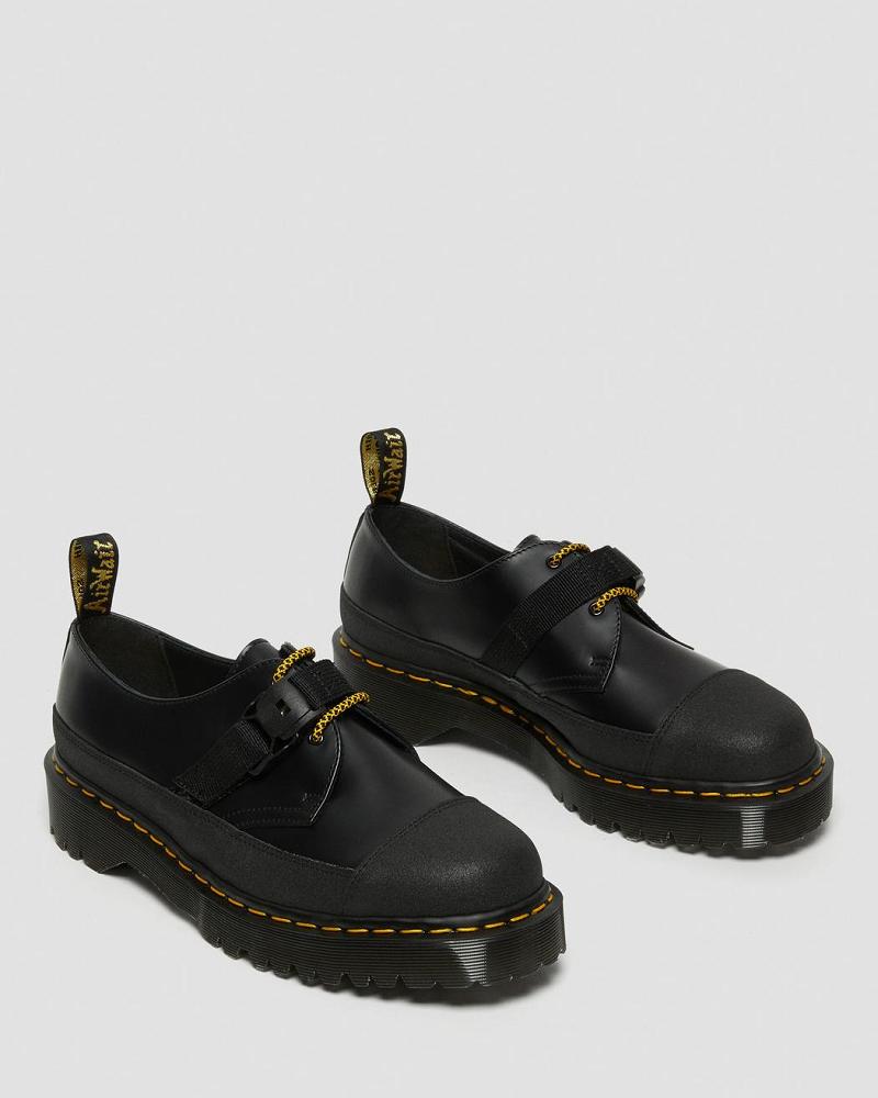 Dr Martens 1461 Made In England Bex Tech Smooth Læder Oxford Sko Herre Sort | DK 593KOR